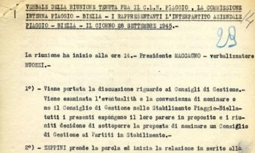 Commissione interna dello stabilimento Piaggio di Biella